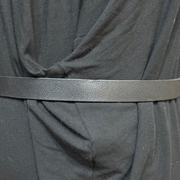 New Ralph Lauren Collection Black Napa Leather Art Deco Belt SILVER Buckles S - Picture 3 of 4